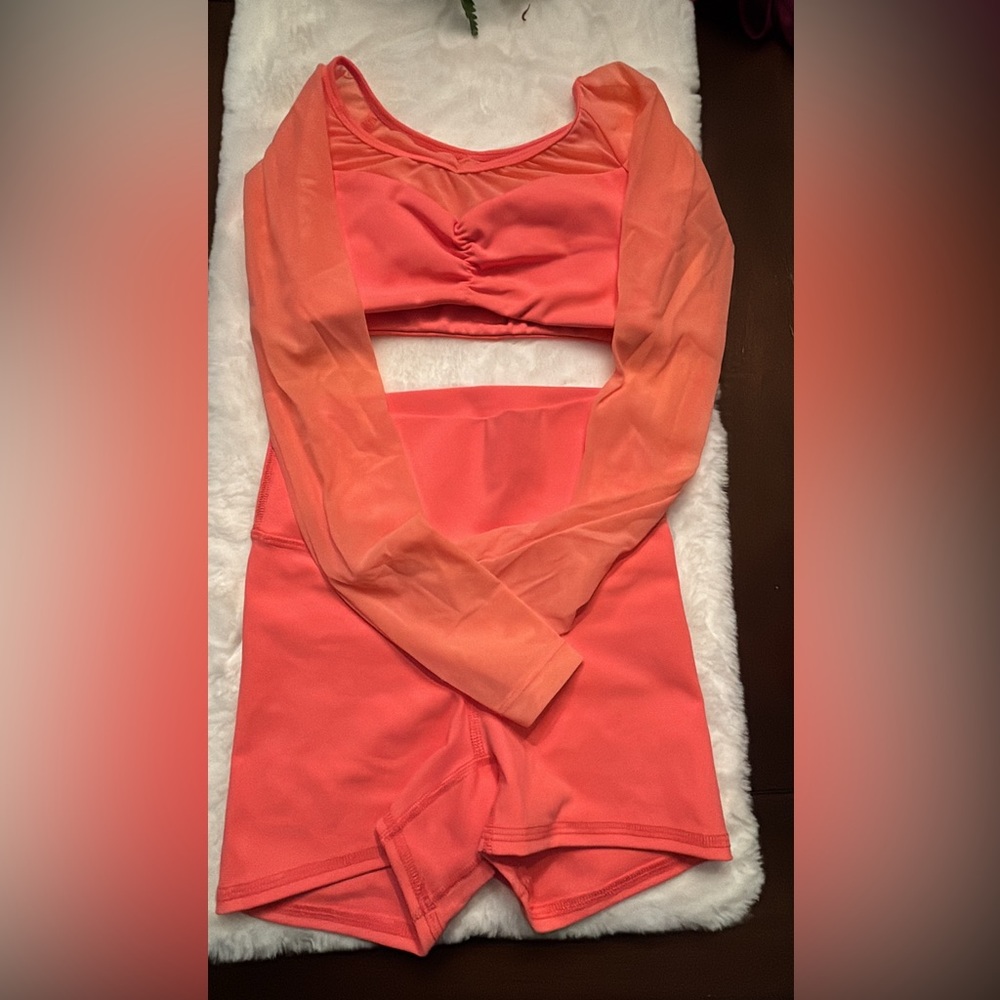 Coral Long Sleeve Activewear Set